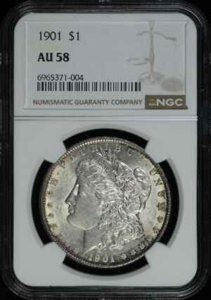 Obverse of this 1901 Morgan Dollar NGC AU-58