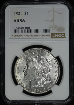 Obverse of this 1901 Morgan Dollar NGC AU-58