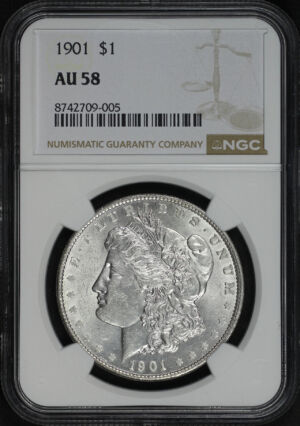 Obverse of this 1901 Morgan Dollar NGC AU-58