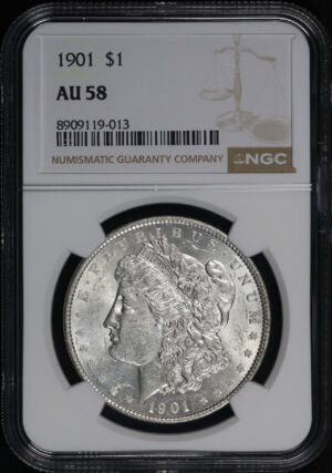 Obverse of this 1901 Morgan Dollar NGC AU-58