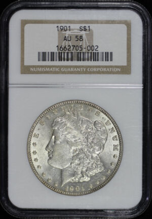 Obverse of this 1901 Morgan Dollar NGC AU-58