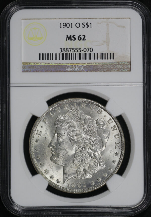 Obverse of this 1901-O Morgan Dollar NGC MS-62