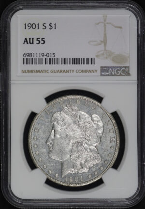 Obverse of this 1901-S Morgan Dollar NGC AU-55