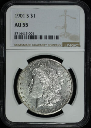 Obverse of this 1901-S Morgan Dollar NGC AU-55