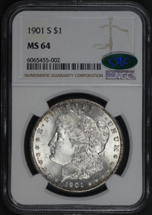 Obverse of this 1901-S Morgan Dollar NGC MS-64 CAC