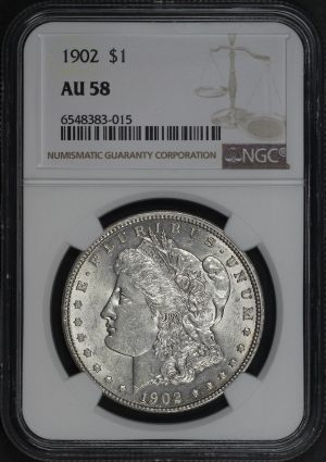 Obverse of this 1902 Morgan Dollar NGC AU-58