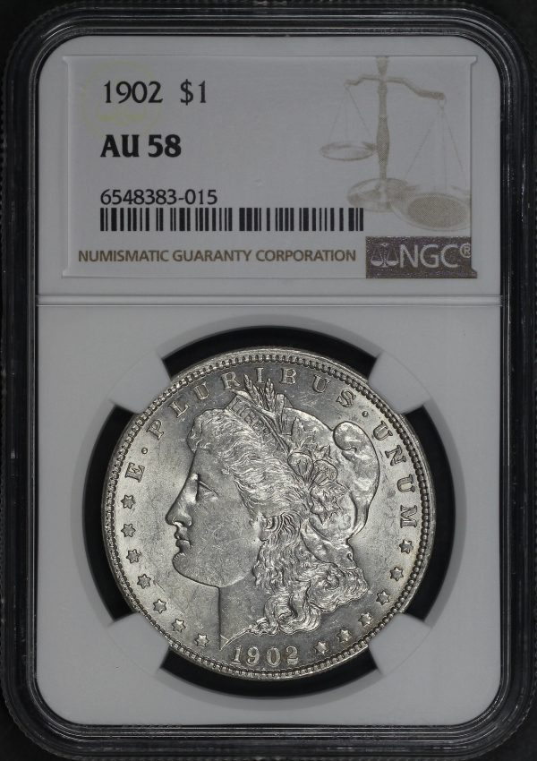 Obverse of this 1902 Morgan Dollar NGC AU-58