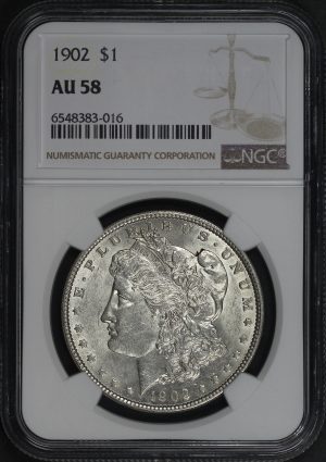 Obverse of this 1902 Morgan Dollar NGC AU-58