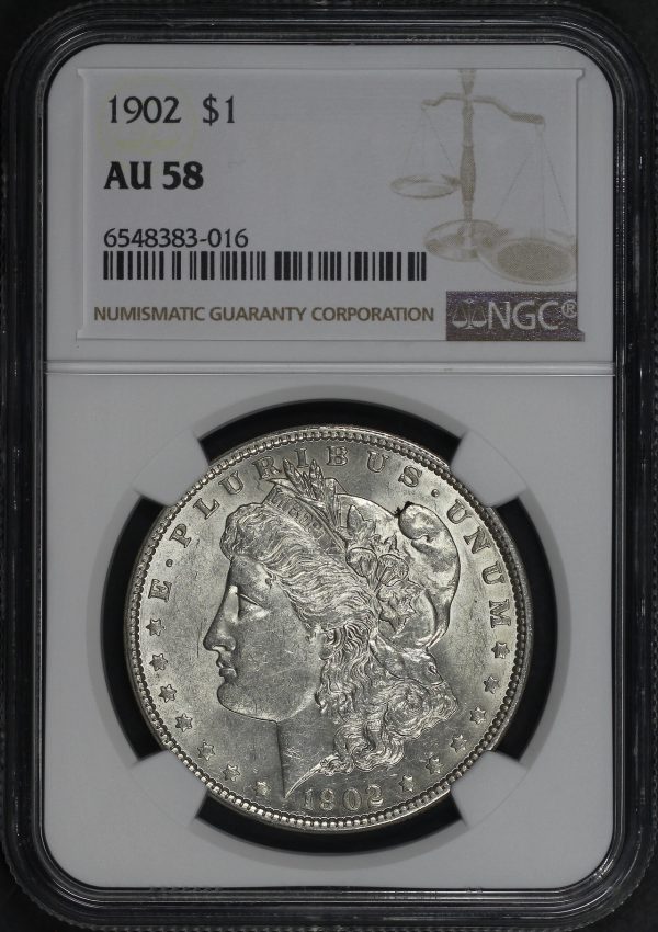 Obverse of this 1902 Morgan Dollar NGC AU-58