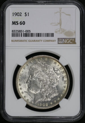 Obverse of this 1902 Morgan Dollar NGC MS-60
