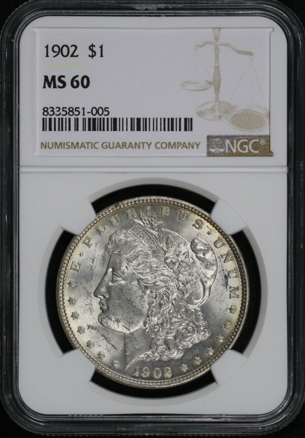 Obverse of this 1902 Morgan Dollar NGC MS-60