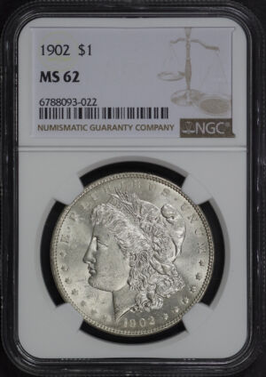 Obverse of this 1902 Morgan Dollar NGC MS-62