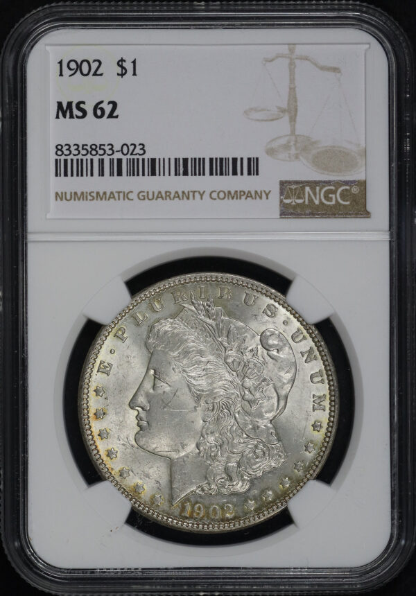Obverse of this 1902 Morgan Dollar NGC MS-62