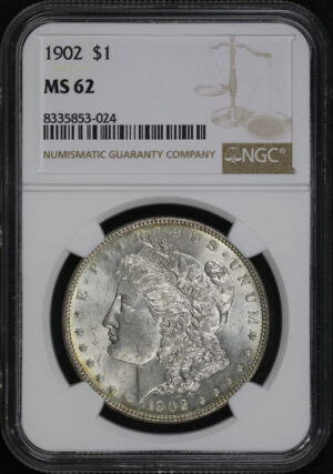Obverse of this 1902 Morgan Dollar NGC MS-62