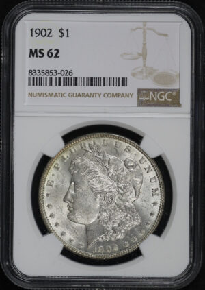 Obverse of this 1902 Morgan Dollar NGC MS-62