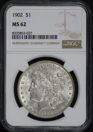 Obverse of this 1902 Morgan Dollar NGC MS-62