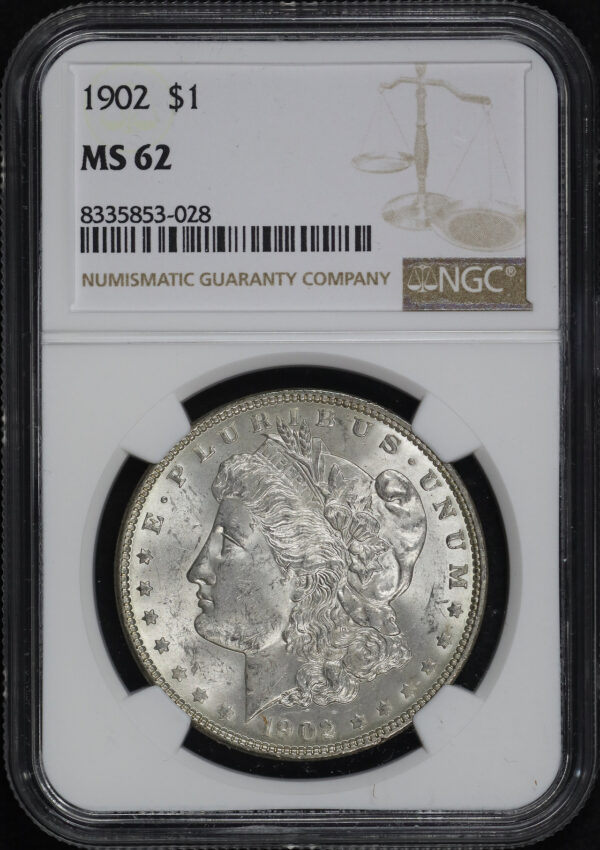 Obverse of this 1902 Morgan Dollar NGC MS-62