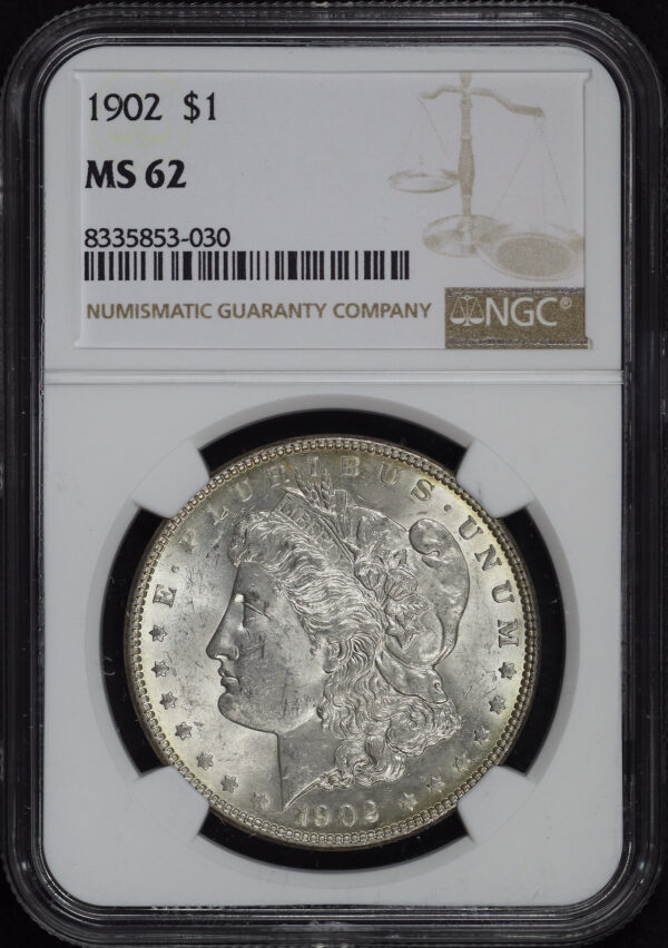 Obverse of this 1902 Morgan Dollar NGC MS-62
