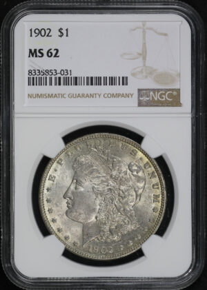 Obverse of this 1902 Morgan Dollar NGC MS-62