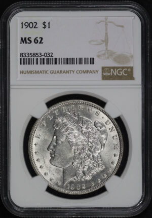 Obverse of this 1902 Morgan Dollar NGC MS-62