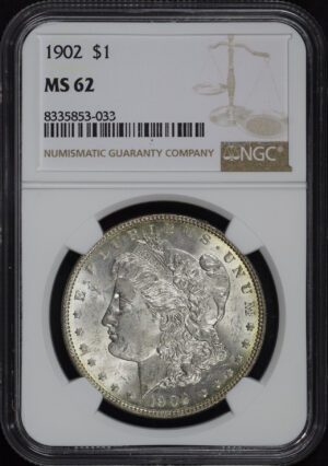 Obverse of this 1902 Morgan Dollar NGC MS-62