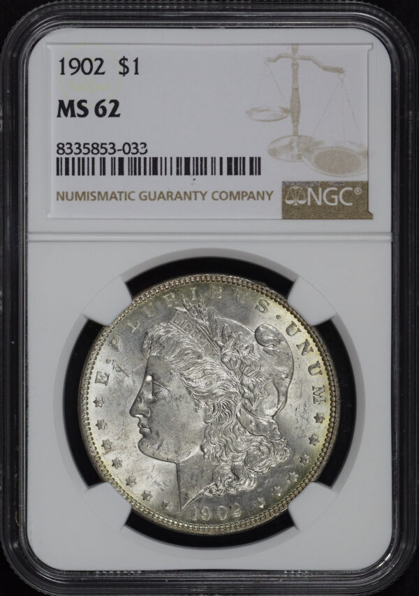 Obverse of this 1902 Morgan Dollar NGC MS-62