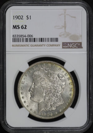 Obverse of this 1902 Morgan Dollar NGC MS-62