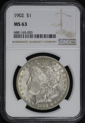 Obverse of this 1902 Morgan Dollar NGC MS-63