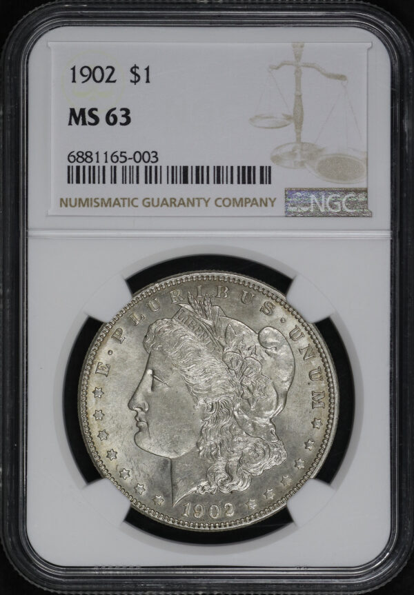 Obverse of this 1902 Morgan Dollar NGC MS-63