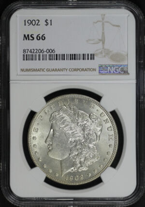 Obverse of this 1902 Morgan Dollar NGC MS-66