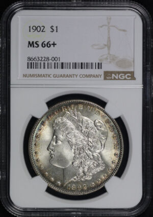 Obverse of this 1902 Morgan Dollar NGC MS-66+