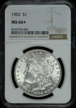 Obverse of this 1902 Morgan Dollar NGC MS-66+