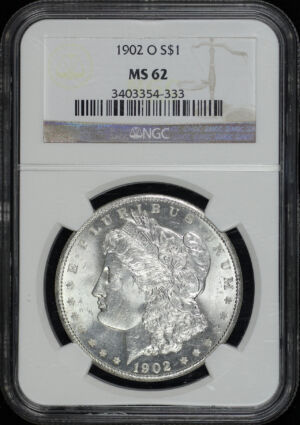 Obverse of this 1902-O Morgan Dollar NGC MS-62