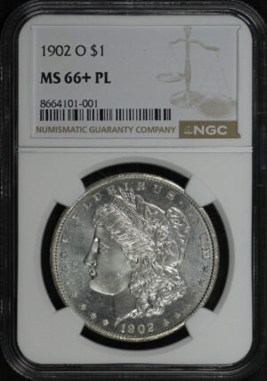 Obverse of this 1902-O Morgan Dollar NGC MS-66+ PL