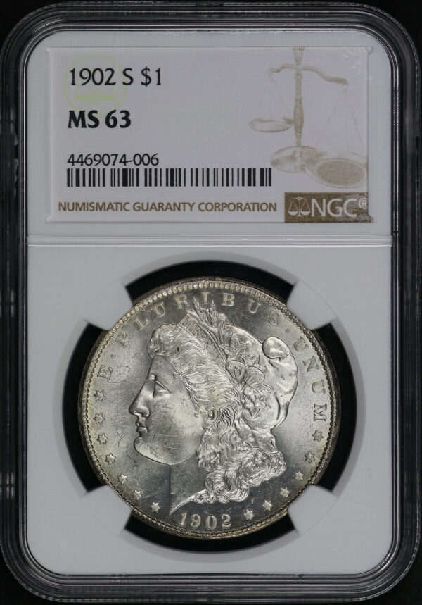 Obverse of this 1902-S Morgan Dollar NGC MS-63
