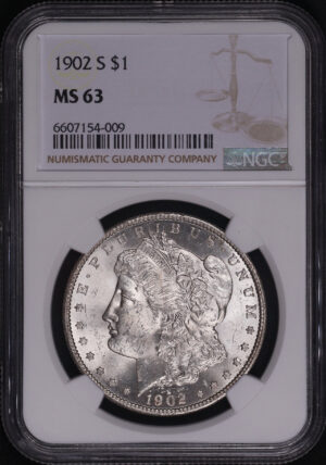 Obverse of this 1902-S Morgan Dollar NGC MS-63