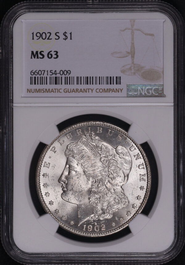 Obverse of this 1902-S Morgan Dollar NGC MS-63