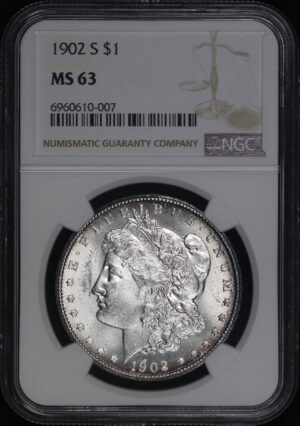 Obverse of this 1902-S Morgan Dollar NGC MS-63