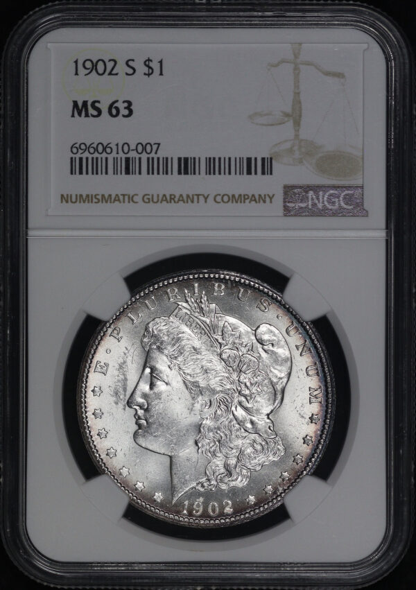 Obverse of this 1902-S Morgan Dollar NGC MS-63