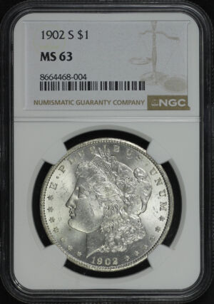 Obverse of this 1902-S Morgan Dollar NGC MS-63