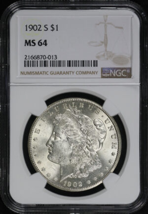 Obverse of this 1902-S Morgan Dollar NGC MS-64