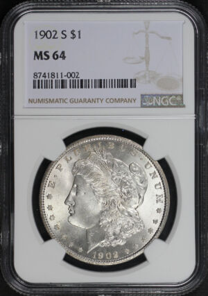 Obverse of this 1902-S Morgan Dollar NGC MS-64