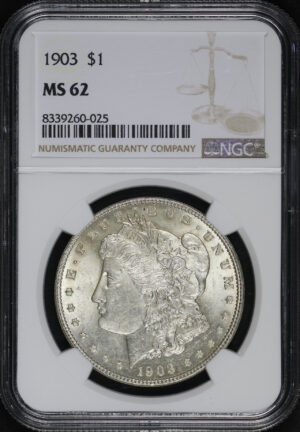Obverse of this 1903 Morgan Dollar NGC MS-62