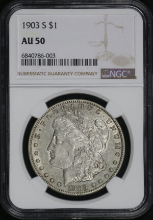 Obverse of this 1903-S Morgan Dollar NGC AU-50