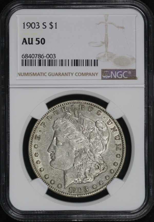 Obverse of this 1903-S Morgan Dollar NGC AU-50