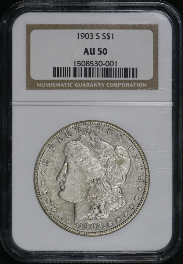 Obverse of this 1903-S Morgan Dollar NGC AU-50