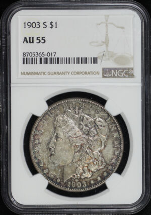Obverse of this 1903-S Morgan Dollar NGC AU-55