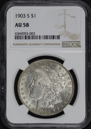 Obverse of this 1903-S Morgan Dollar NGC AU-58