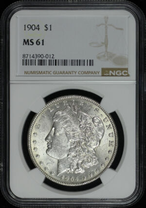 Obverse of this 1904 Morgan Dollar NGC MS-61