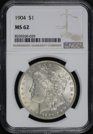 Obverse of this 1904 Morgan Dollar NGC MS-62